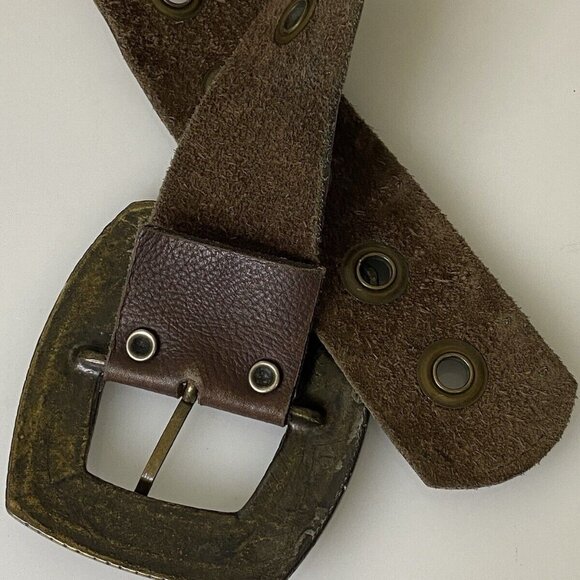 Handmade Brown Leather Statement Belt Semi Precious Stones Studs Up To Size 36 - Picture 9 of 16